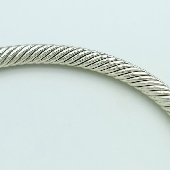 DAVID YURMAN 5mm Cable Classic Bracelet w/ 14k Gold in Sterling Silver 7 inch - Picture 9 of 9